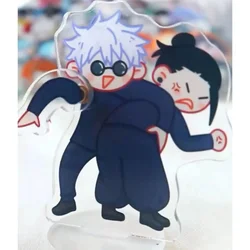 Anime Jujutsu Kaisen Gojo Satoru Getou Suguru akrilik standları Arms hareket edebilir komik Model masa dekoru Prop hediye