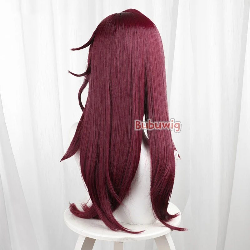 Bubuwig Synthetic Hair Chasca Natlan Cosplay Wigs Genshin Impact Chasca Natlan 60cm Wine Red Mixed Purple Wig Heat Resistant