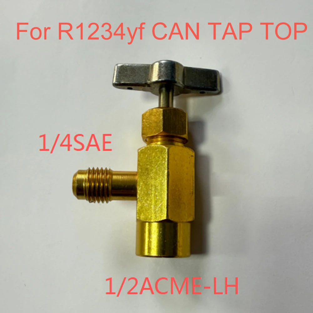 For R1234yf Cylinder Opener with High-Hardness Brass Construction 1/2 ACME-LH Left-Handed Thread and Leak-Free Seal