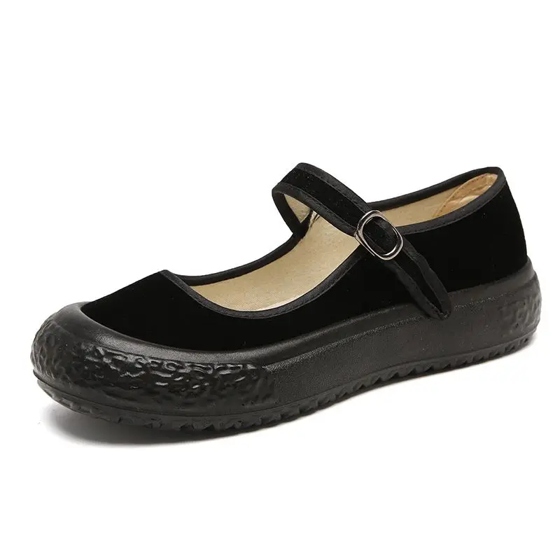 

Women's Retro high quality Non-Slip Comfortable Buckle Shoes Women's Casual Spring and Summer Black Shoes