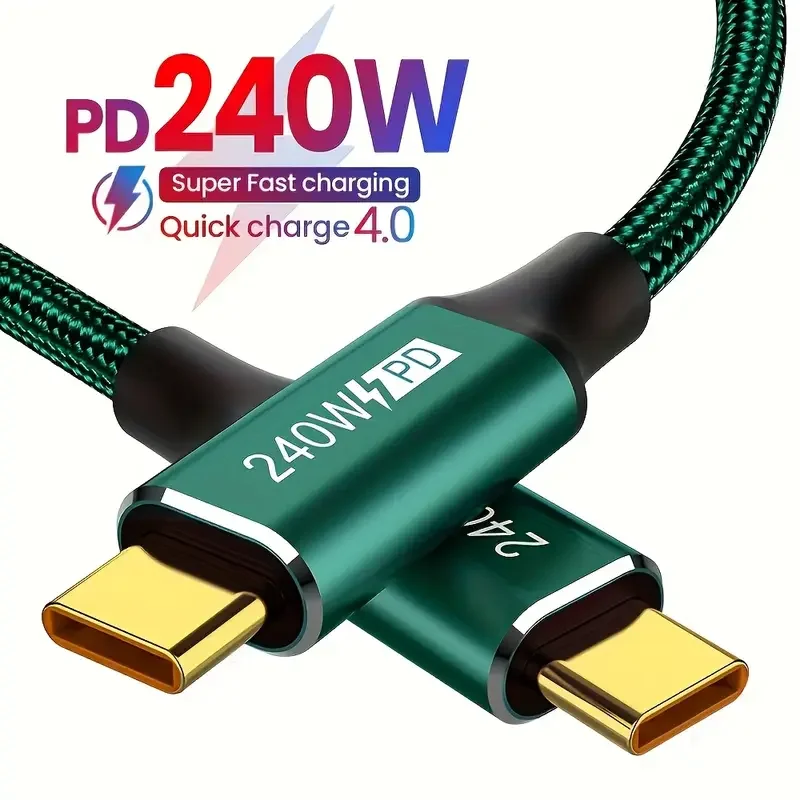 

PD 3.1 Fast Charging 240W Type-C to USBC Data Cable Quick Charging 4.0 Output Power For MacBook iPhone Samsung Xiaomi Huawei