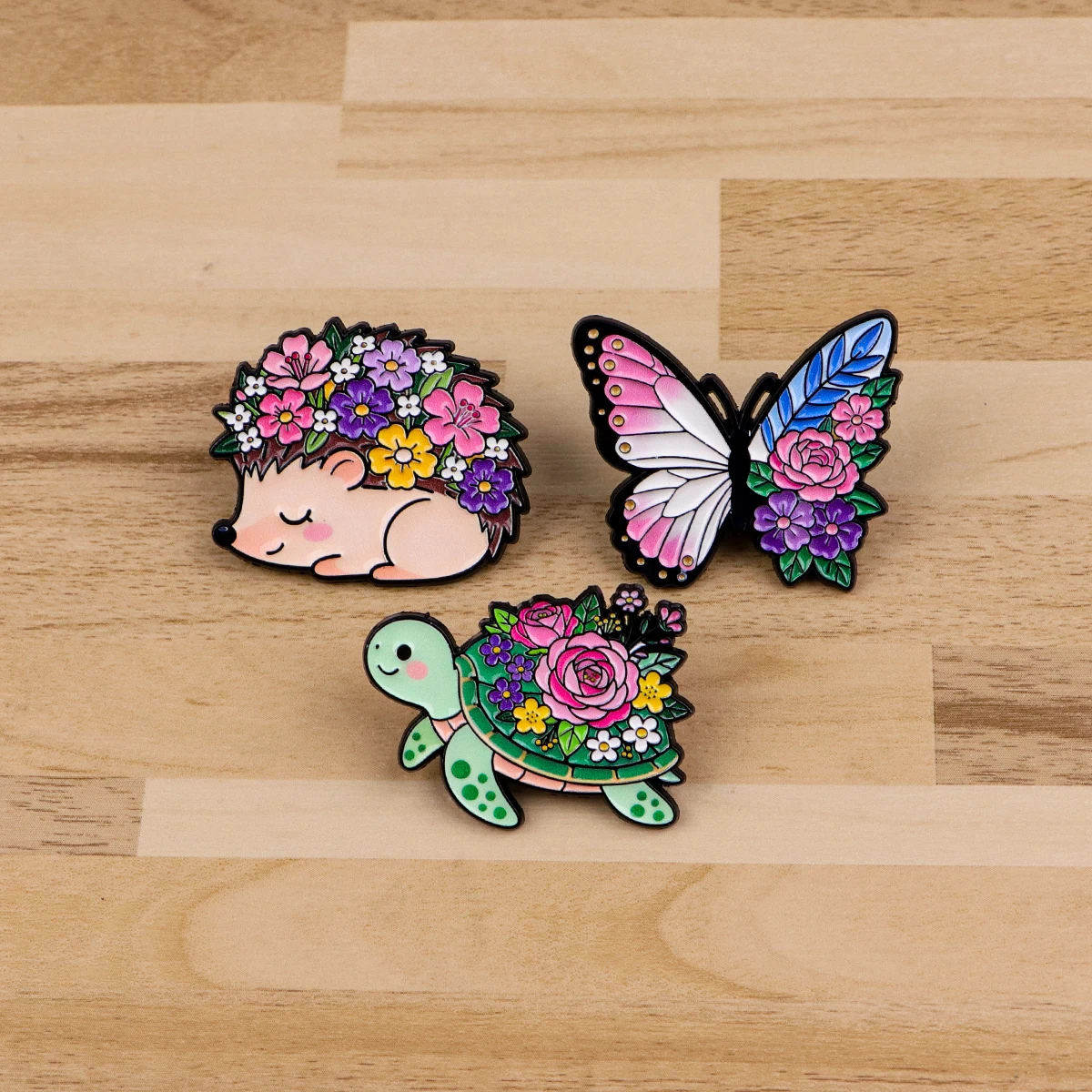 Mix 3 teile/satz Igel und Blumen Emaille Pin Broschen Für Anstecknadeln Abzeichen auf Rucksack Kleidung Zubehör Mode Schmuck Geschenk