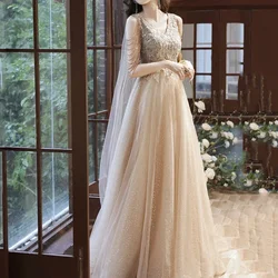 Gorgeous Gold Luxury Slim Evening Dress Strapless Slim Wedding Trailing 2023 New Tulle Floor Length Formal Banquet Gowns