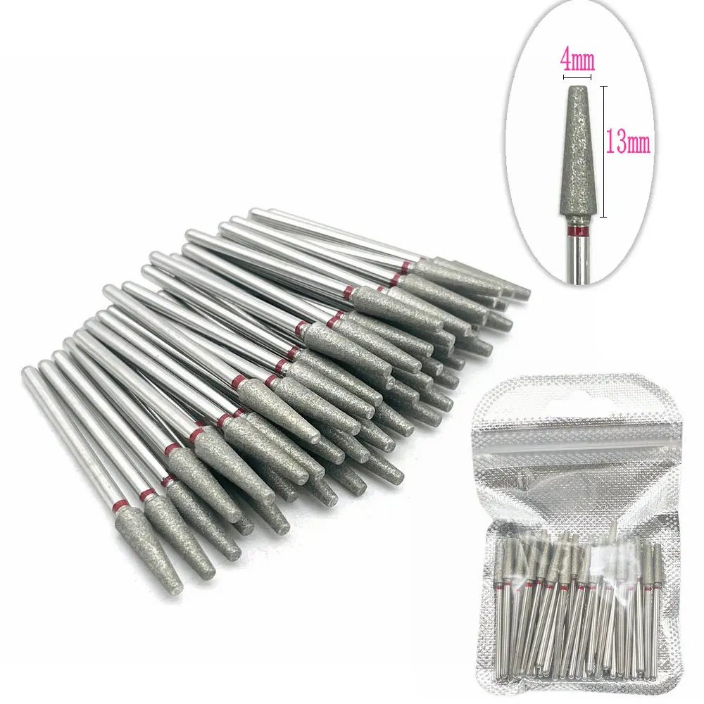 50pcs/set Diamond Milling Cutter Grinding Drill Bits Dental Diamond Grinding Polishing Polisher Nail Drill Bits 2.35mm shank