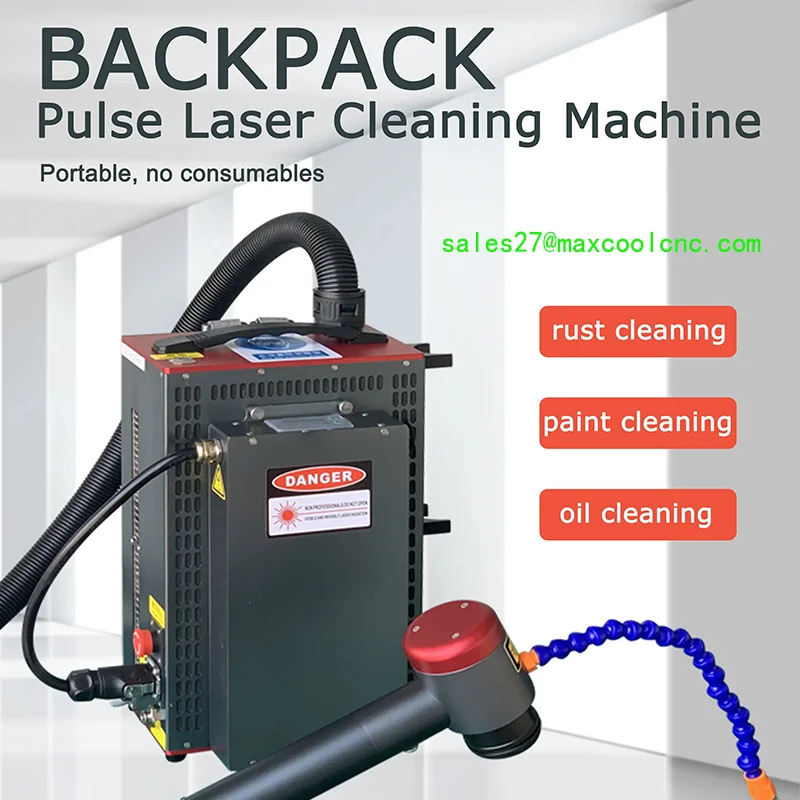 JPT Lazer Cleaner Backpack 100w 200W 300w Pulse Fiber Laser Cleaning Machine For Repairing Oil Stain Rubber Paint Removing Tools