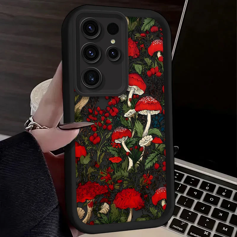 Custodia morbida estetica fungo per Samsung Galaxy S24 S25 S23 Ultra S22 S21 Plus FE A36 A56 A26 A16 A06 A15 A25 A35 A55 5G