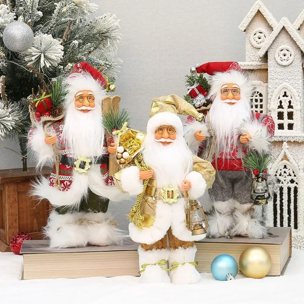 12 Inches Gifts Cute Santa Claus Decorations Standing Santa Claus Creative Santa Claus Doll Window Display Deco Festival Favors