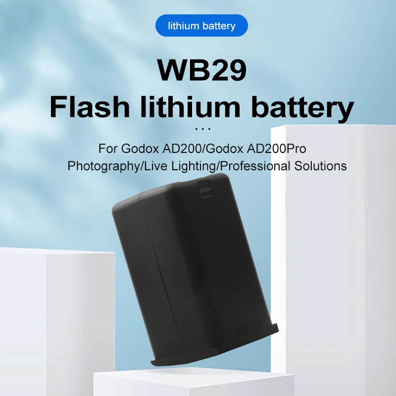 

WB29 Li-ion 2900mAh Battery Replacement for Godox Outdoor Pocket Flash AD200 AD200pro AD300 Pro AD300Pro Speedlite Flashgun