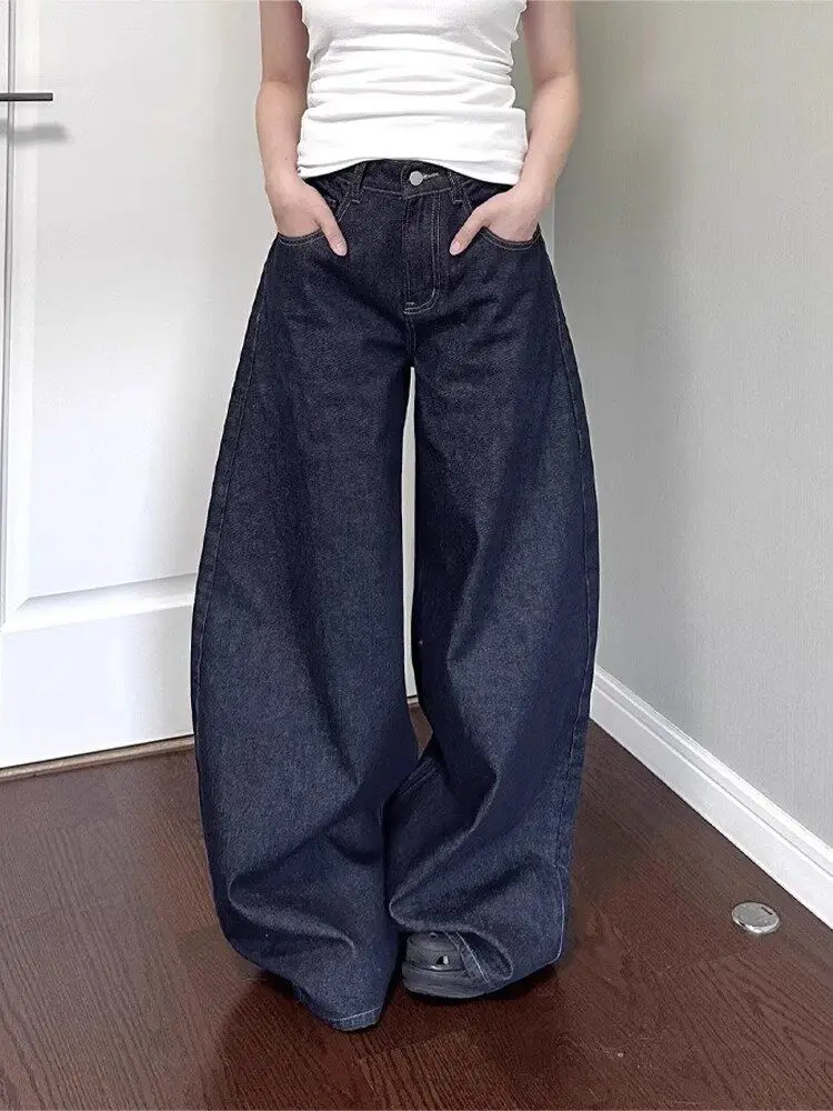 

ADAgirl Vintage Blue Denim Baggy Jeans Oversized Wide Leg Pants for Women Balloon Pantalones Vaqueros Mujer Classic Trousers New