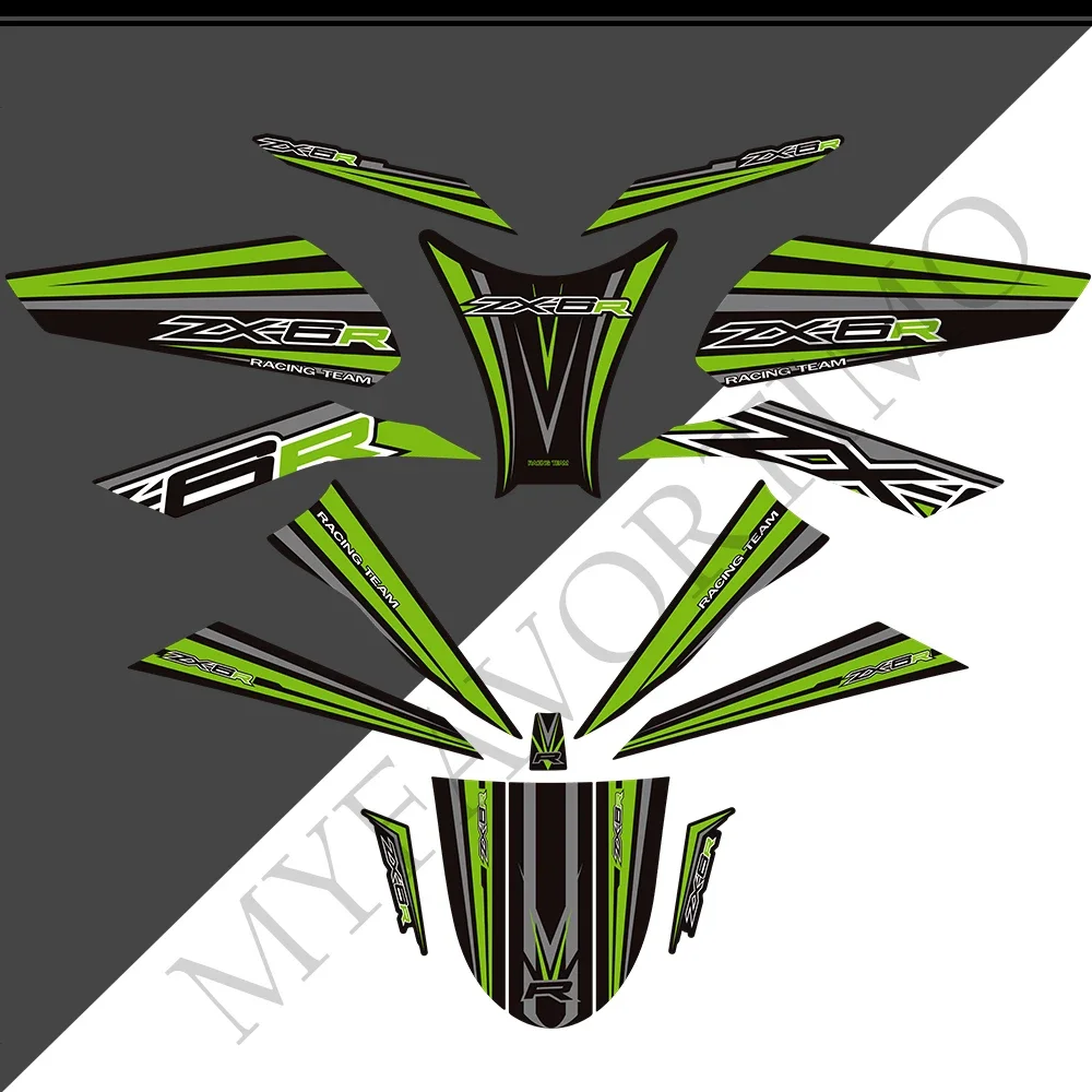 For Kawasaki Ninja ZX-6R ZX6R ZX 6R Moto Decals Stickers on Motorcycle