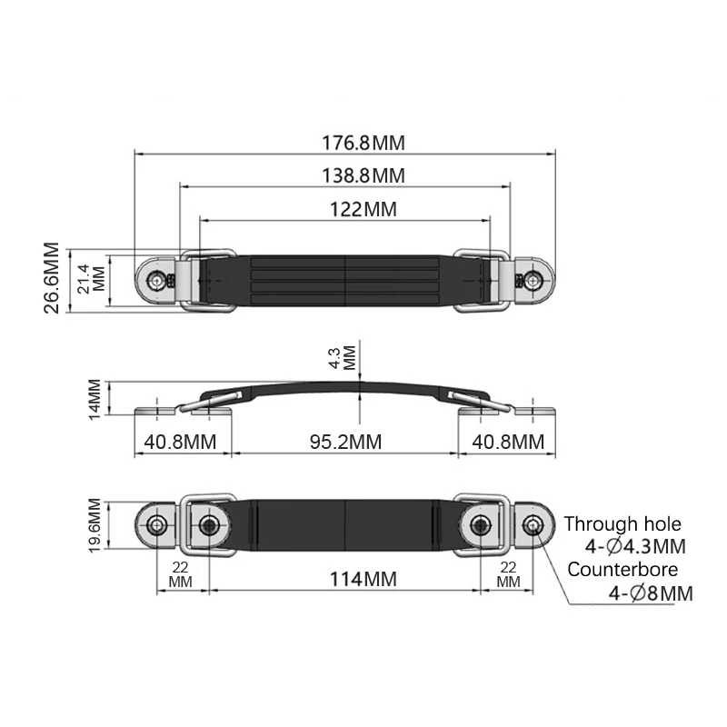Maniglie per valigie da viaggio portatili Maniglie per attrezzature domestiche Maniglia per asta Maniglie telescopiche in plastica 1pz
