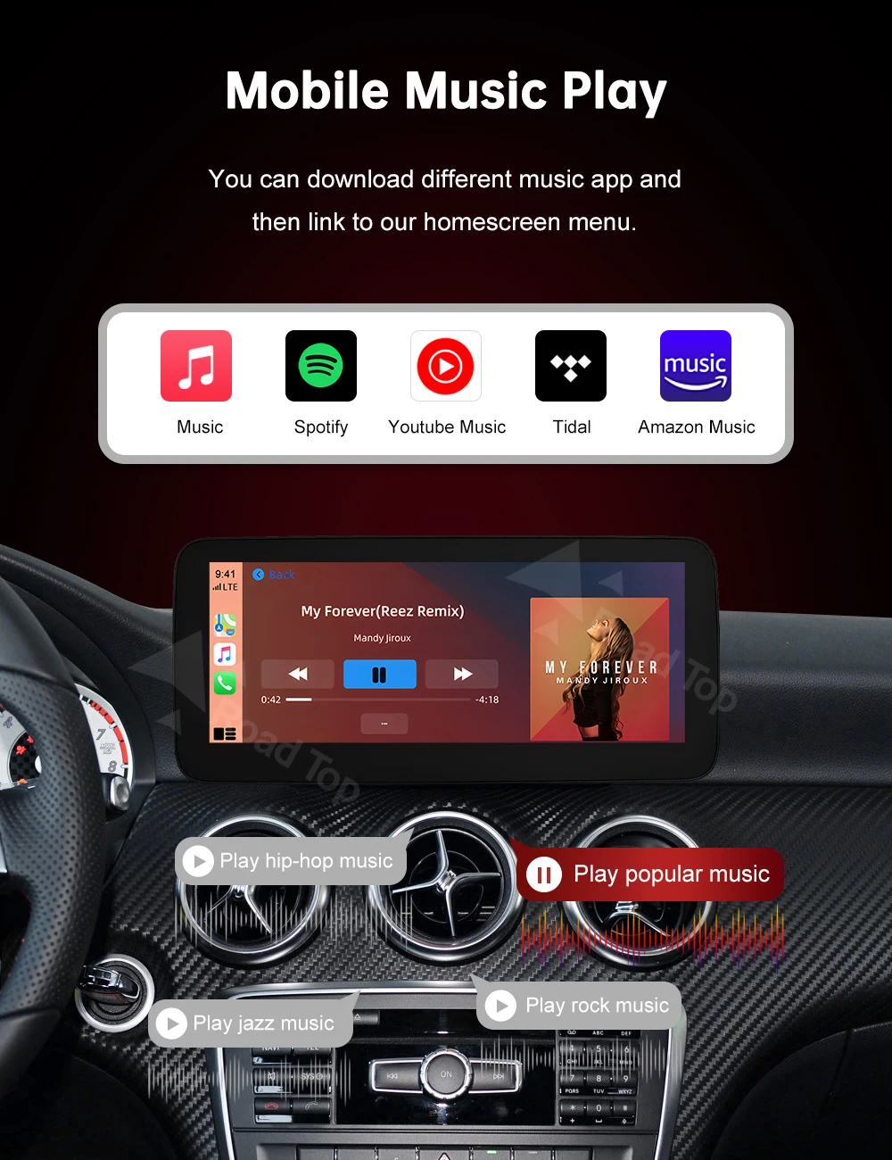 DE 12.3 Ultradünner Linux-Bildschirm für Mercedes-Benz A W176 B W246 CLA GLA Klasse 2013-2015 NTG4.5 Auto-Touchscreen, Unterstützt Kabelloses CarPlay, Android Auto, Mirrorlink, Behält OEM-Funktionen bei – Detail 13
