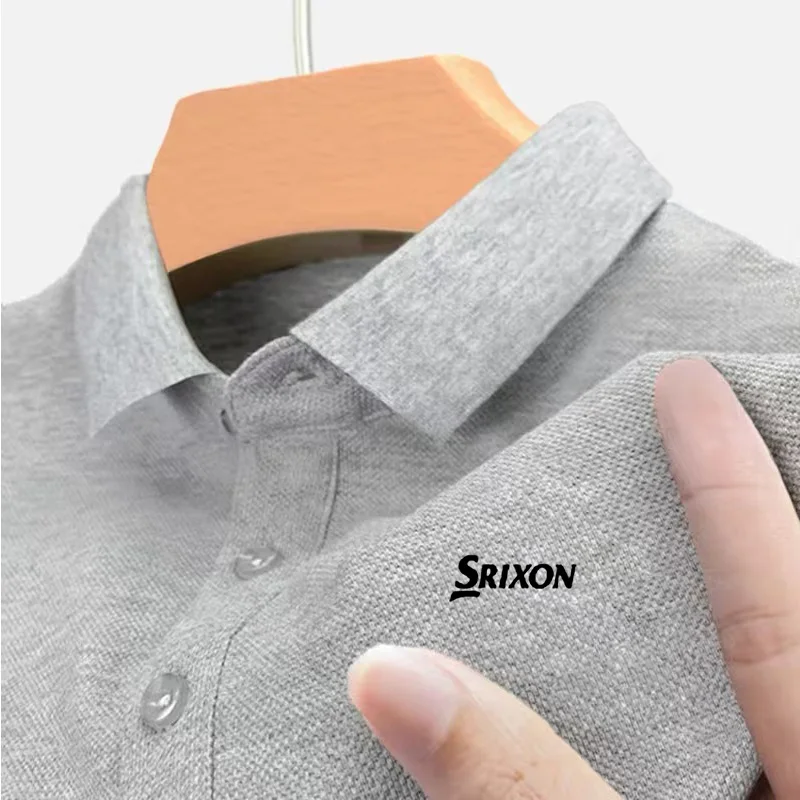 

Men's short sleeved Polo shirt solid color printed top casual street 2024 new summer fashion