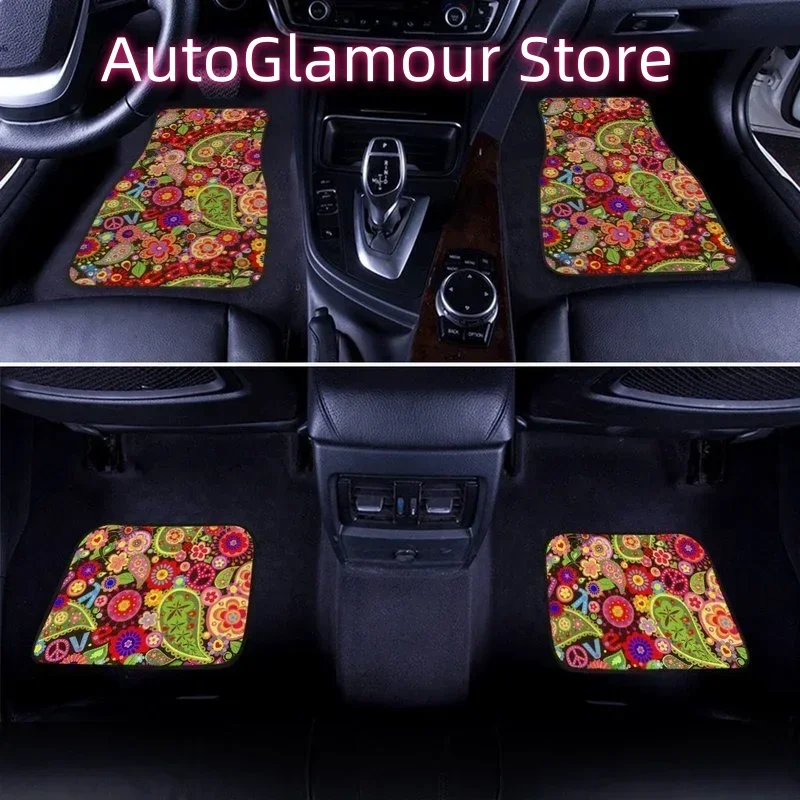 Love Peace Car Floor Mats Custom Beautiful Idea Accessories For Car 4PCs Pack