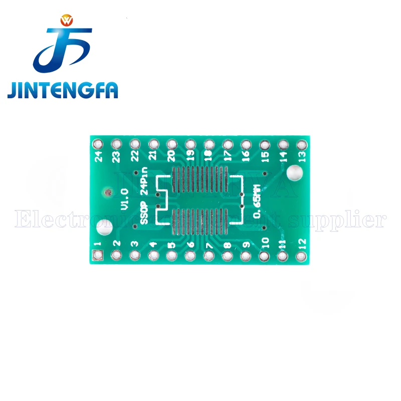 10PCS TSSOP24 SSOP24 SOP-24 SOP24 to DIP24 PCB Transfer Board DIP Pin Board Pitch IC Adapter plate Conversion board 0.65/1.27mm