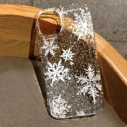 Winter Snowflake Phone Case for Samsung Galaxy S24 S23 S22  Ultra Plus S21 S20 FE 5G A55 A35 A15 A54 A53 Shock Protection Cover