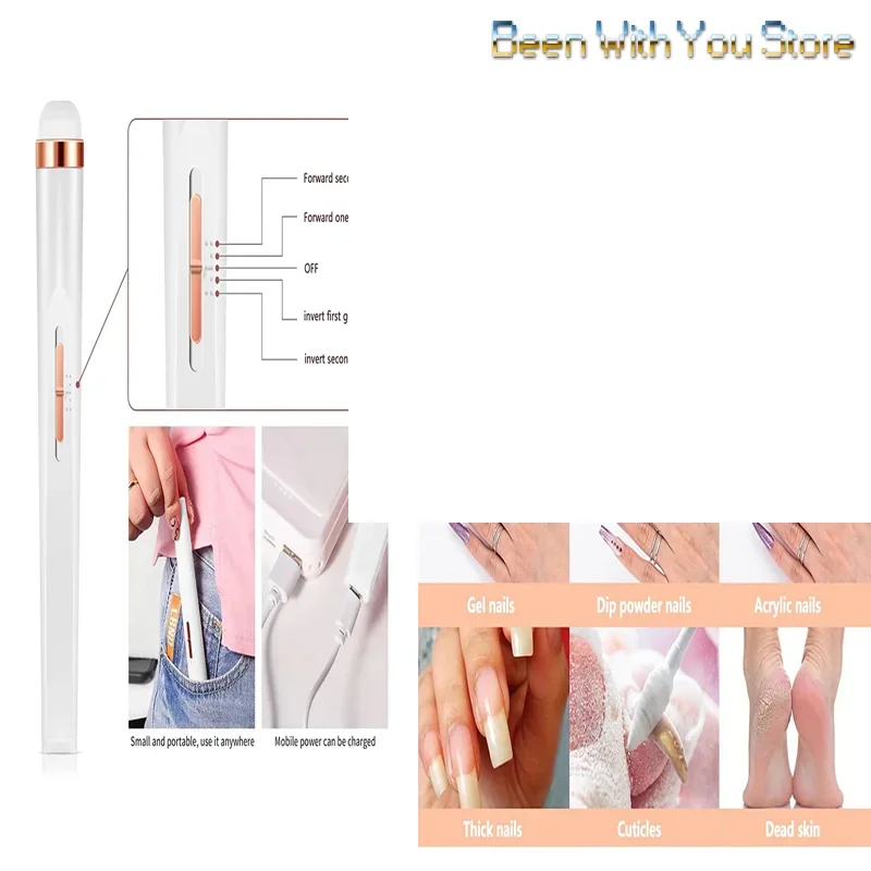 ネイルセット、5 In1電動ネイルマニキュアセット、ライト電動ネイルドリルキット付き電動プロフェッショナルマニキュアネイルマシン