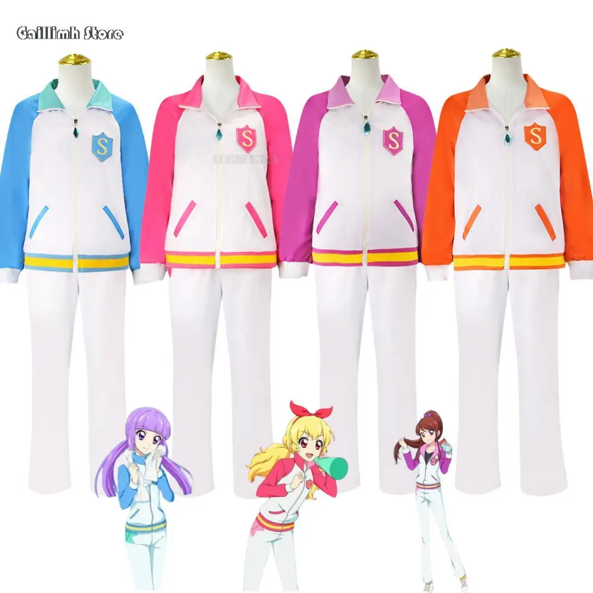 

Anime Aikatsu STARS Nijino Yume Nanakura Koharu Sakuraba Rola Cosplay Costume First Quarter Woman Campus Sportswear Suit