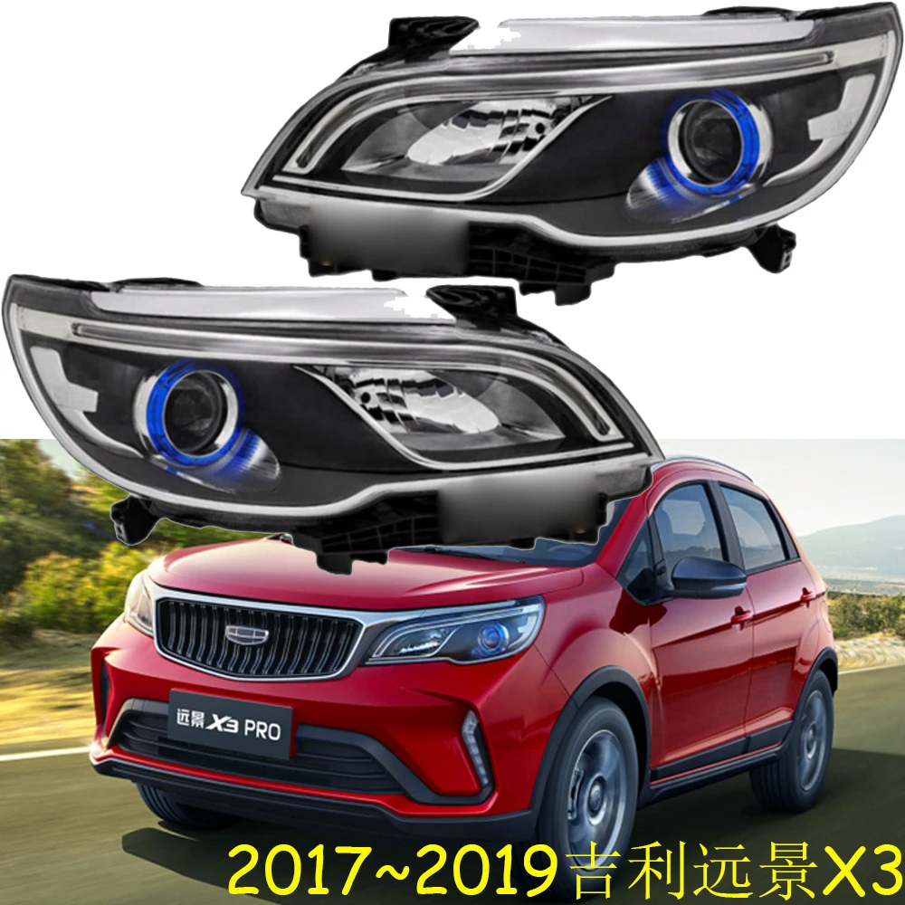 1pcs car bumper headlamp for Geely Emgrand X3 headlight 1th 2017~2019y head lamp Geely Emgrand X3 fog lamp