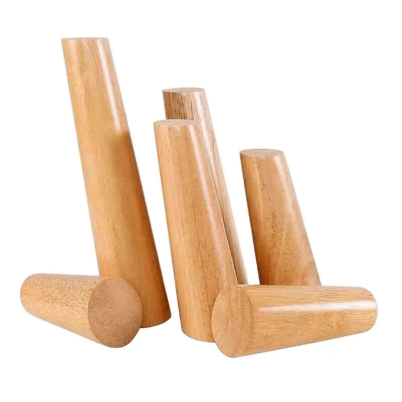 2pcs 30 40 50 60 70cm Furniture Legs Solid Wooden Furniture Feet Cone Sofa Leg with Iron Plate Sofa Table Cabinet Coffee Desk