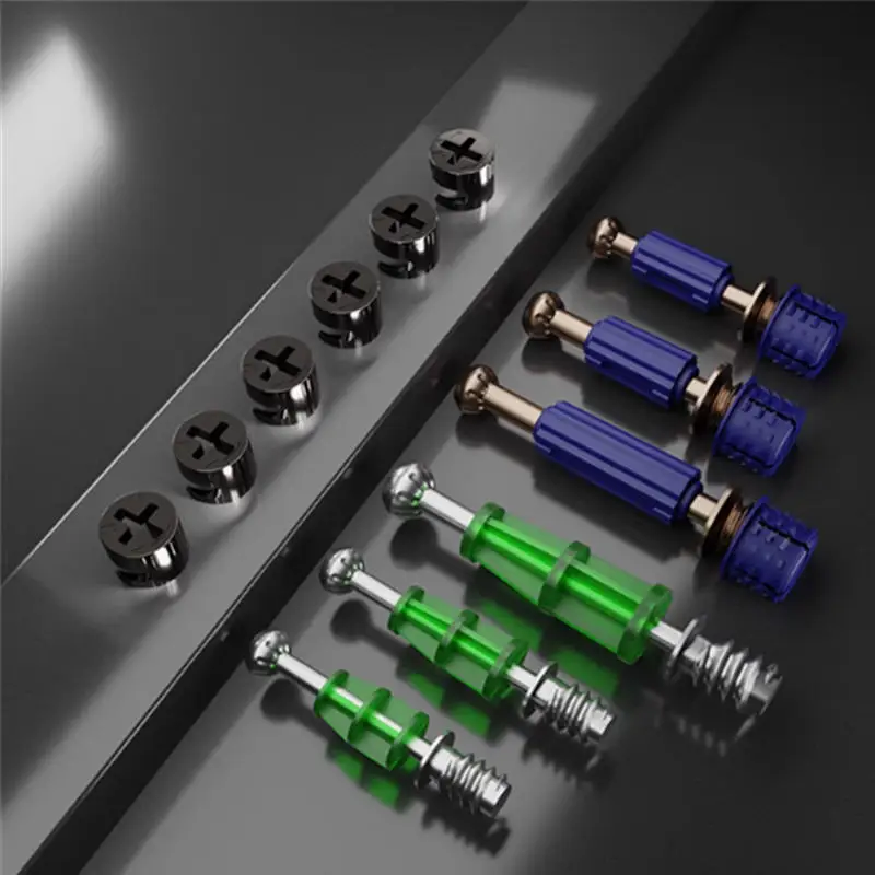 20Sets 3in1 Furniture Connecting Hardware Kit Cam Screws Eccentric Wheel Nut Cam Lock Nut Fasten System for Woodworking Projects