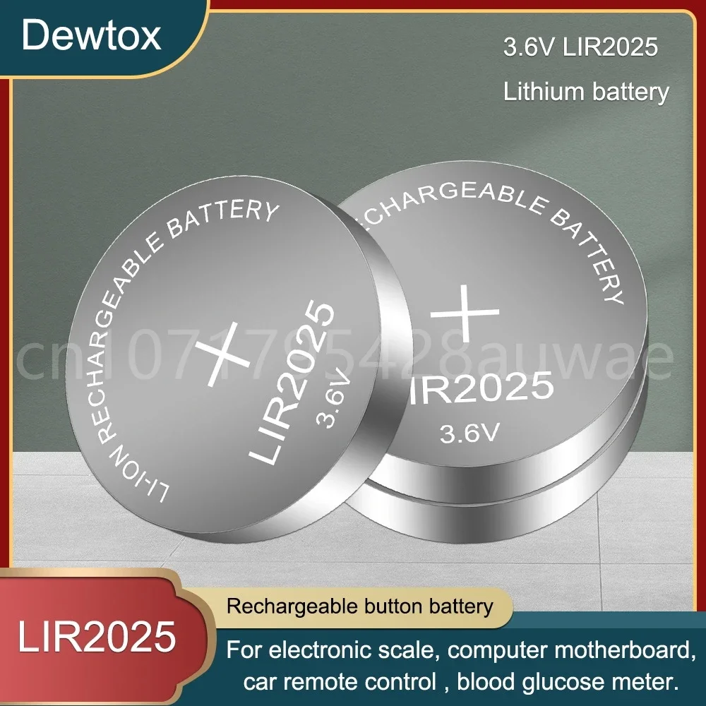 

NEW LIR2025 Rechargeable Battery for BMW Car Key Li-ion Battery Button/Coin Cell 3.6V 30mAh Repleace CR2025