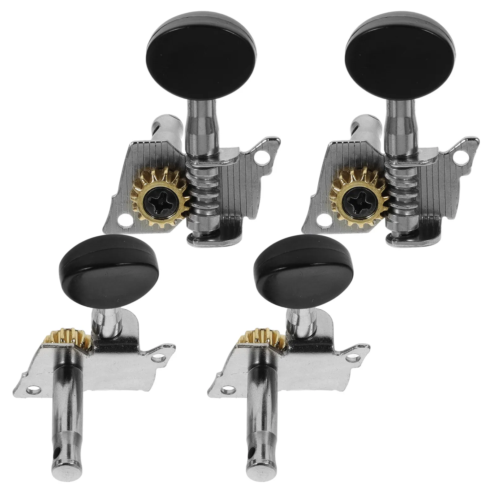 4Pcs Ukulele Keys Solid Plastic Steel Plate Head Tuners Replacement Suitable for Ukulele Guitar Small 4 String Guitar Tuning