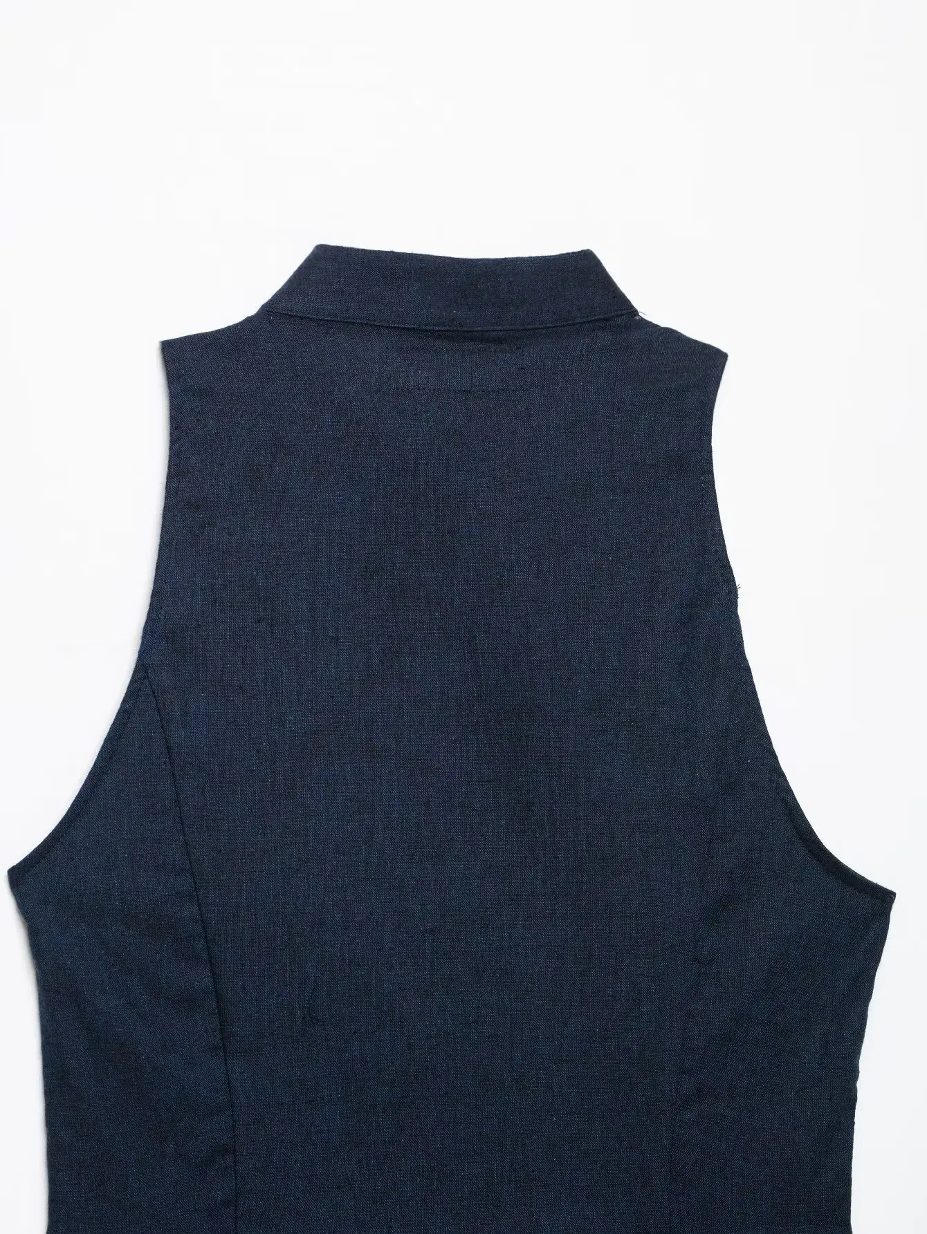 HH Minimalistische Elegante Jeansweste mit Chinesischen Froschknöpfen, Stehkragen und Schößchen für Frühling und Herbst, Business-Casual Bürokleidung – Detail 12