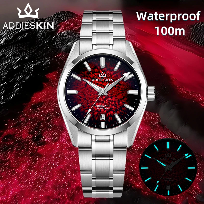 

AddiesKin Men Watch Synthetic Sapphire K003 10Bar Waterproof BGW9 Super ‌Luminous 316L Steel Mechanical Automatic Watches