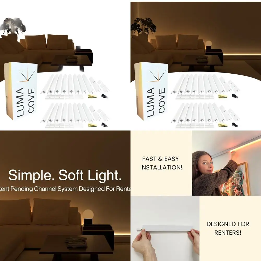 طقم إخفاء شريط LED بطول 16.4 أقدام/5 متر - إضاءة كوف صديقة للإيجار للجدران