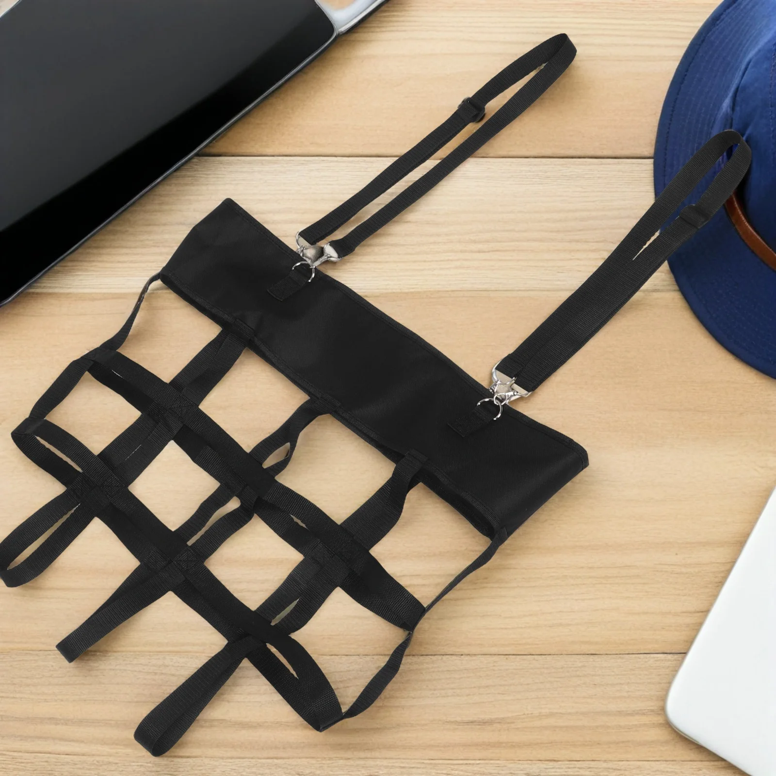 حقيبة حامل مروحة صندوقية قابلة للتعديل لكشك الحصان معلقة بطيئة التغذية القش حقيبة جدار جبل حامل مروحة للحظيرة والمستقرة #5