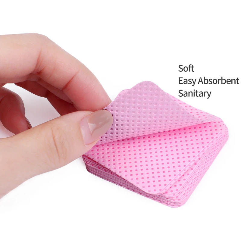 540Pcs/Pack Colourful Lint Free Nail Wipes  Soft Gel Nail Polish Remover Pads Absorbable Eyelash Extension Glue Cleaning Wipes