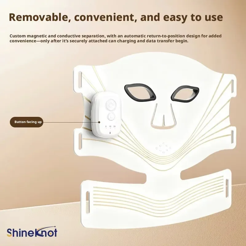 SHINEKNOT 630нм-850нм Фотоомоложающая маска для лица с полным покрытием, 4-цветные световые импульсы, красный свет, силиконовая.