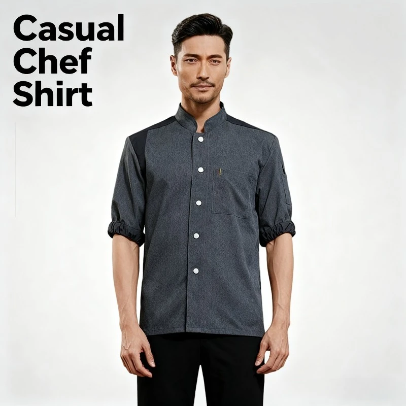 Vêtements de travail de Chef d'été, vêtements de travail fins à manches courtes et à simple boutonnage