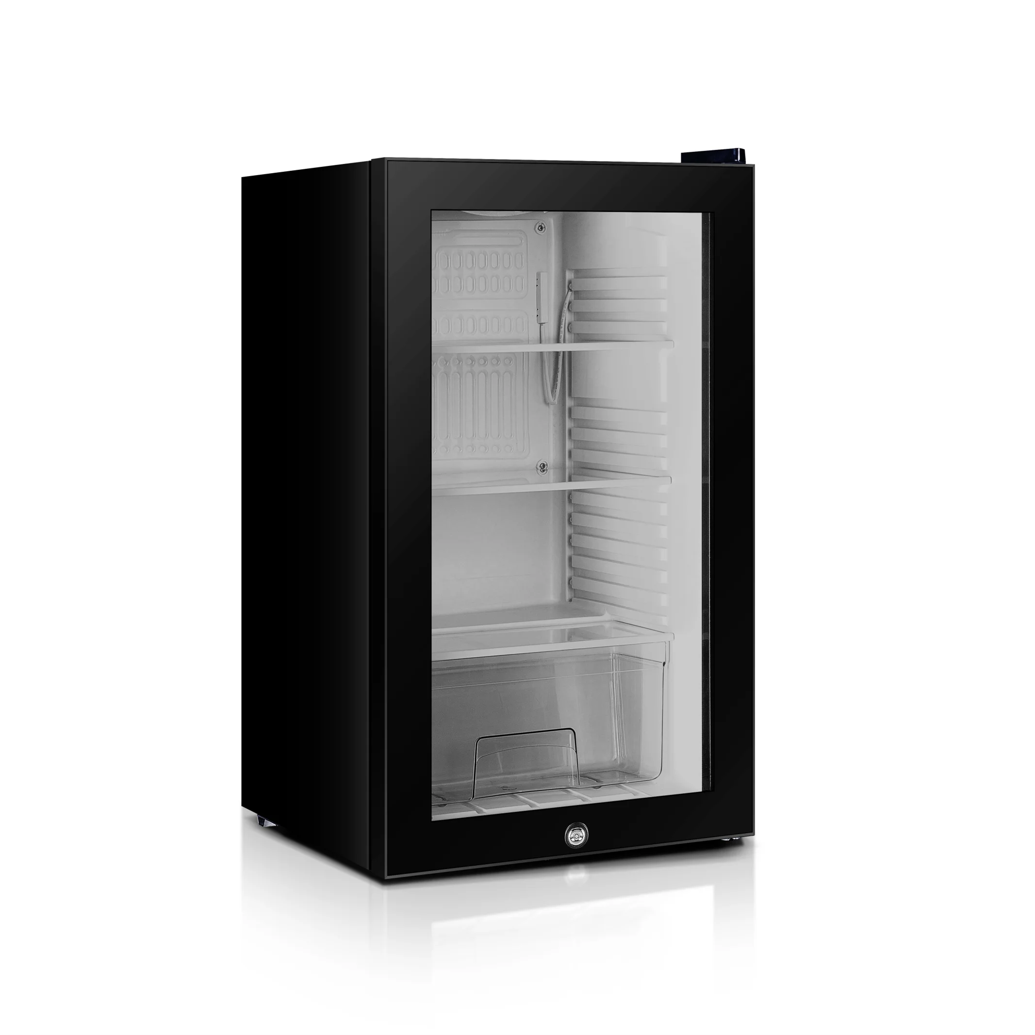 

Высококачественный 95-литровый электрический портативный холодильник-морозильник No Frost с компрессором, стеклянной дверцей, для гостиной, с вилкой стандарта США