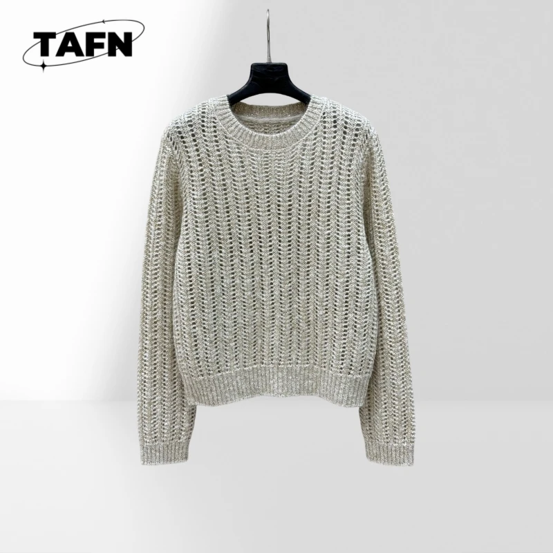 

Cashmere Crocheted round Neck Top Lightweight Wool Sweater for Men, Classic Ribbed Knit Pullover Soft and Comfy AG3028