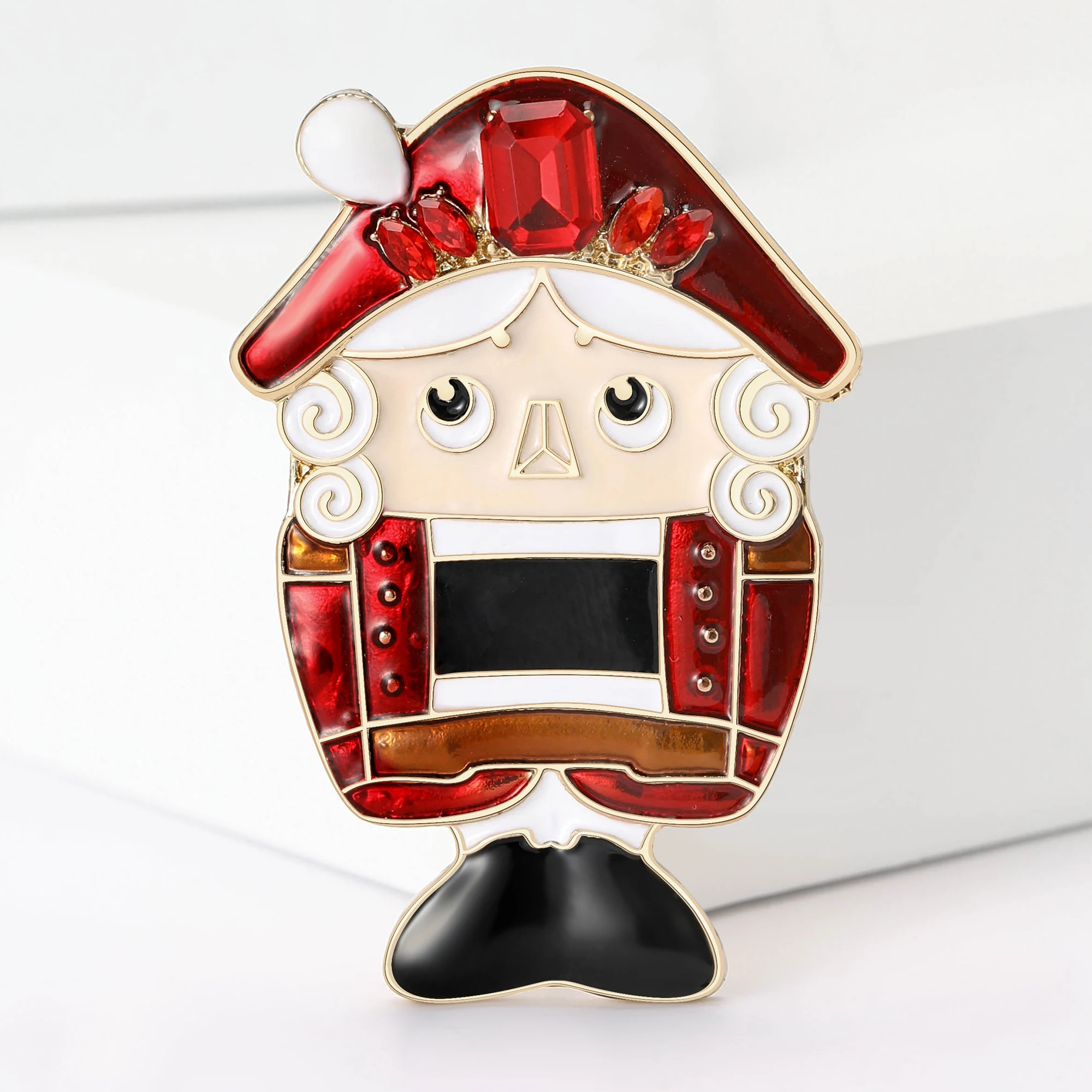 Trendy Enamel Nutcracker Brooches for Women Unisex Musical Dance Theater Pins Office Party Casual Accessory Gifts