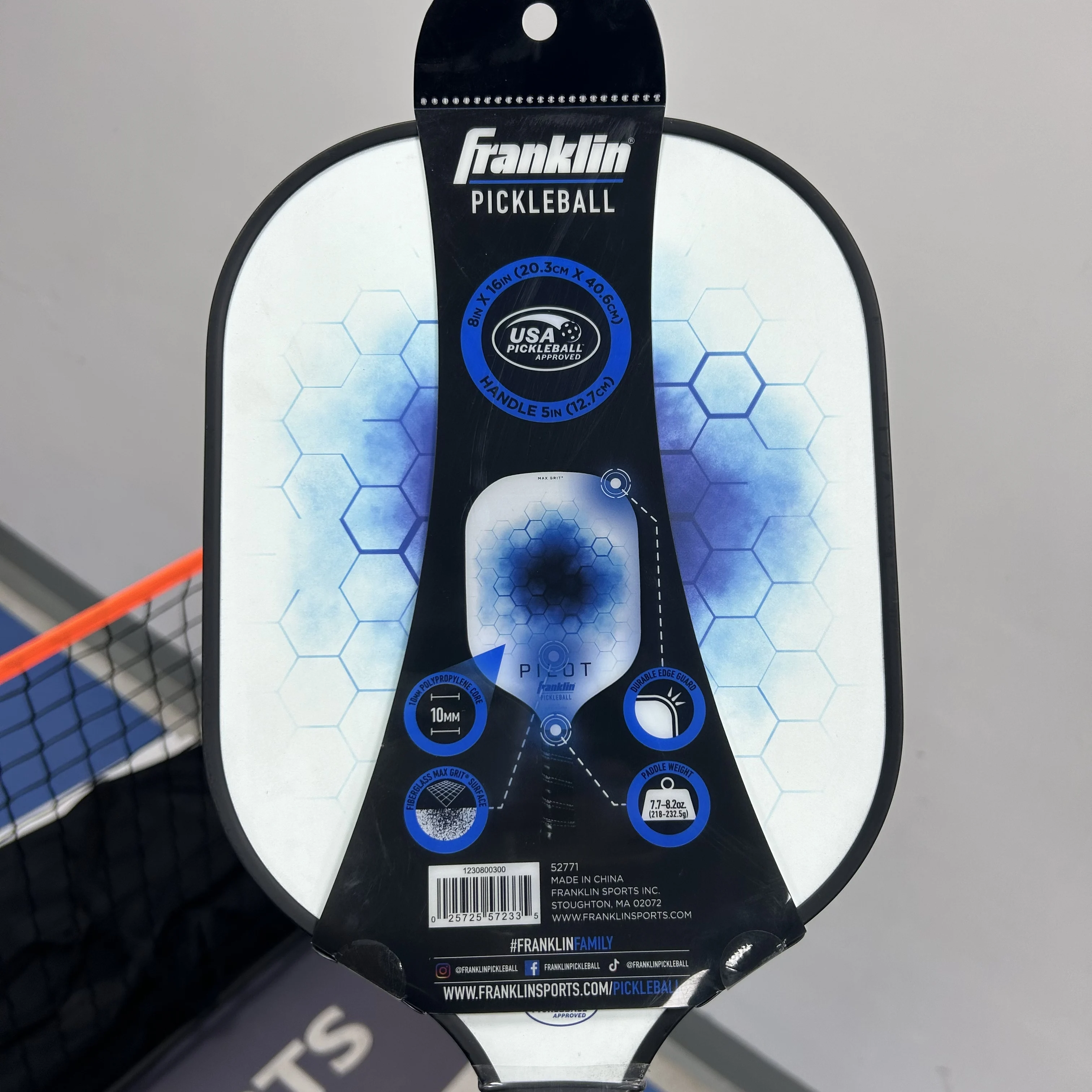 Sprzedaż bezpośrednia z fabryki 10MM RAKIETKA DO PICKLEBALLA Z WŁÓKNEM SZTUCZNYM W JĘDZDZIE POLIPROPYLENOWYM, POWIERZCHNIĄ MAX GRIP, TRWAŁĄ OCHRONĄ KRAWĘDZI