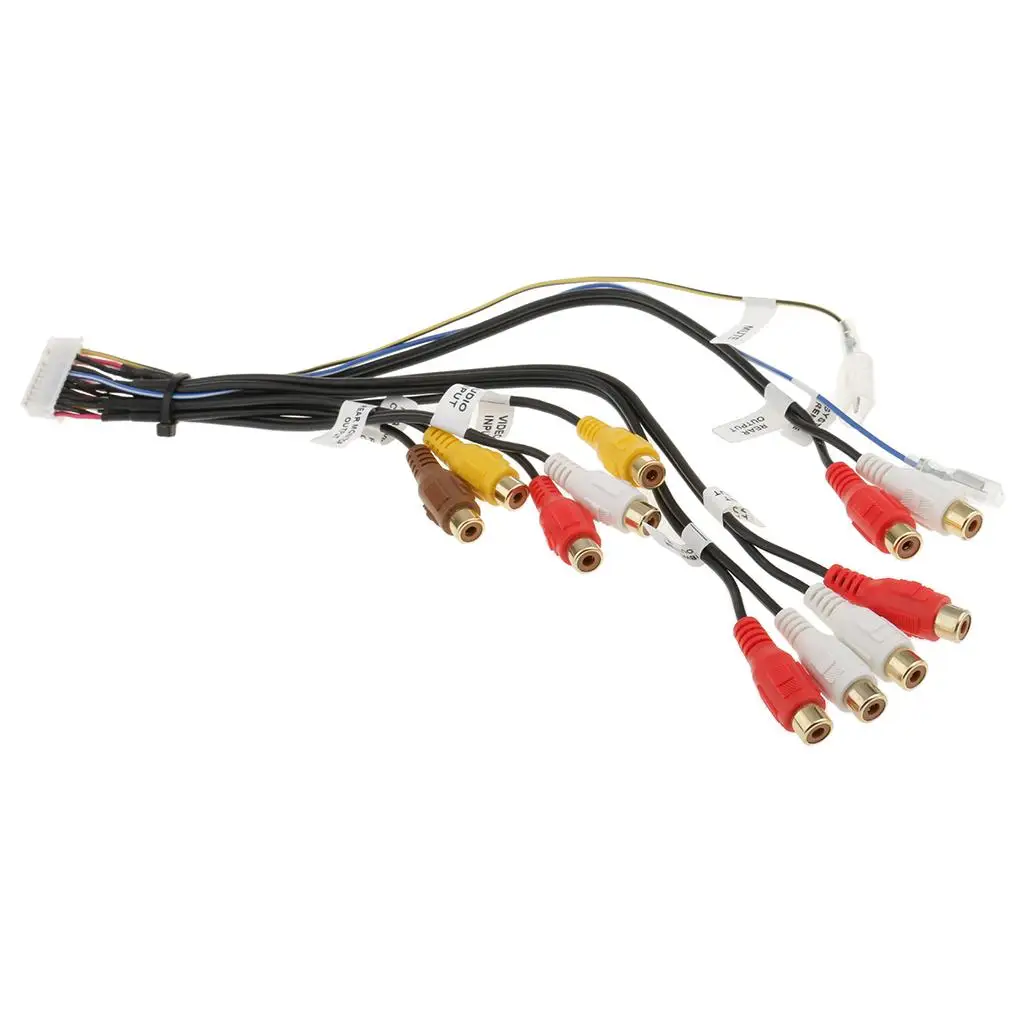 RCA Wire Harness Adapter 24 Pin Car Audio Video Wiring Harnesses Plastic Automotive Electrical Cable for F900BT F90BT