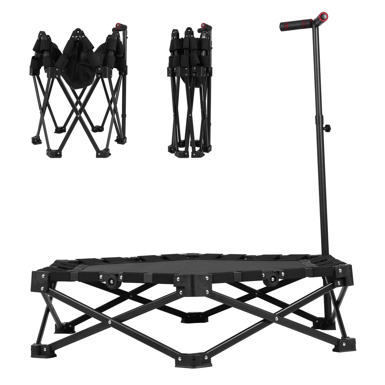 

Складной мини-батут с функцией быстрого раскладывания и складывания, портативный тренажерный батут, максимальная нагрузка 225 кг, для тренировок в помещении и на улице