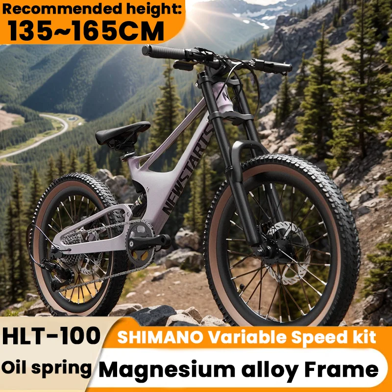 22inch Magnesium alloy Soft tail frame Mountain bike7speed off-road Bicycle Double disc brake Oil spring shock absorber MTB Bike