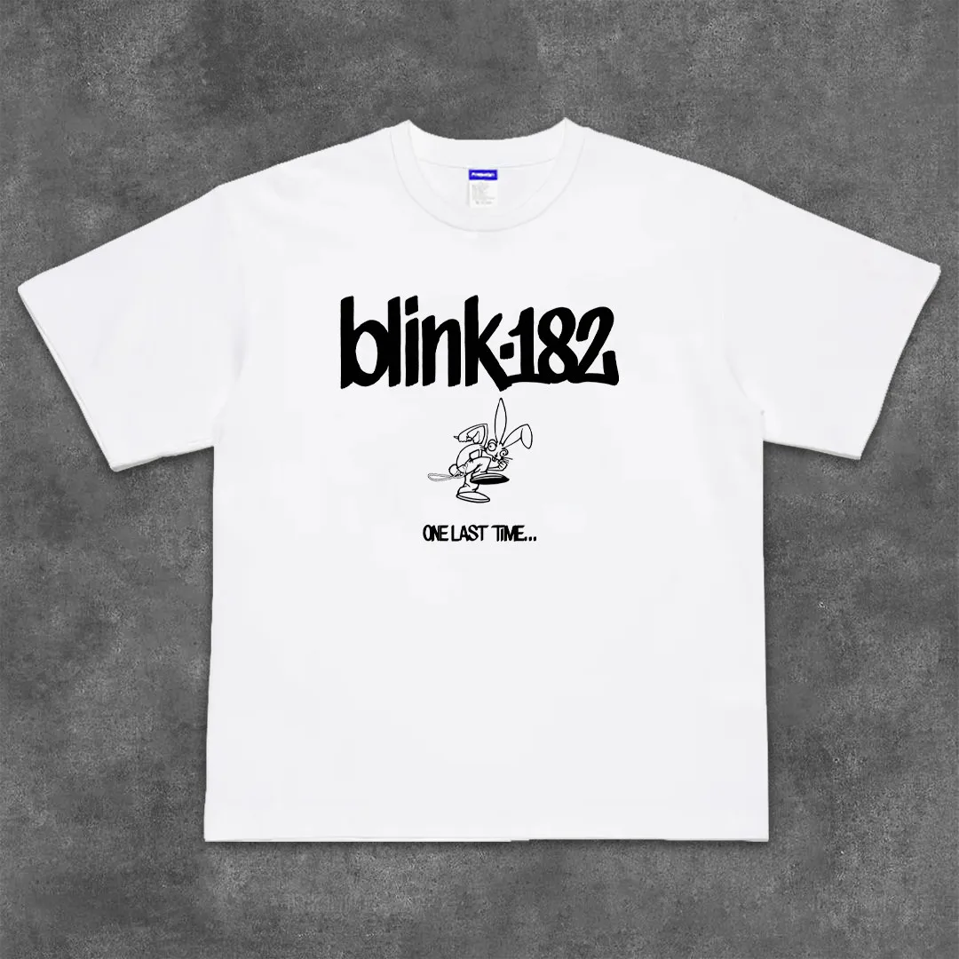 Camiseta de algodão de manga curta da banda Blink - 182 Band The Tide Fried Street, restaurando os costumes antigos, para homens e mulheres