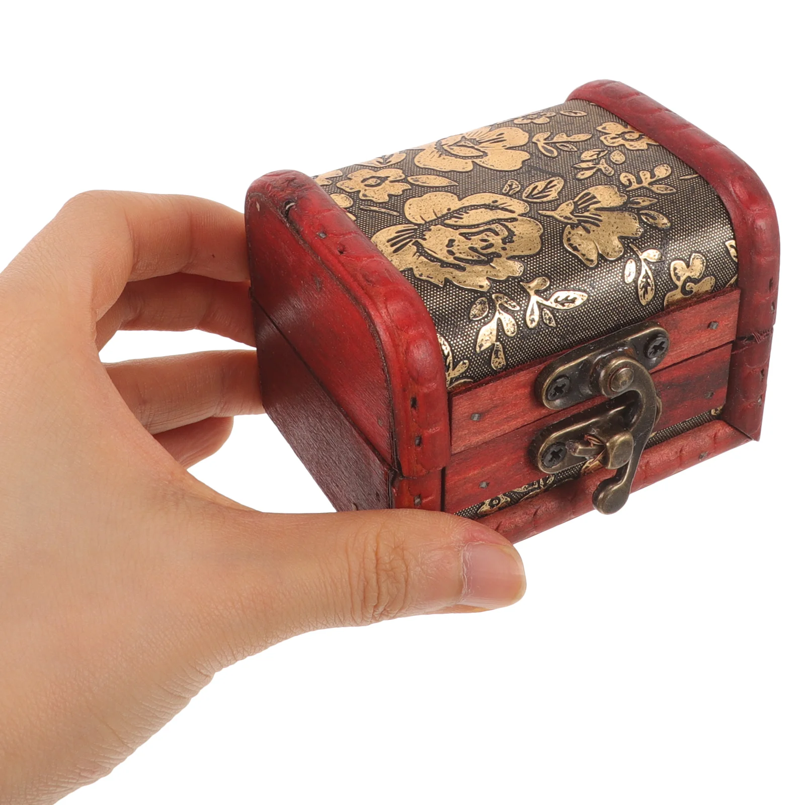 4 ชิ้นโจรสลัดถังเก็บตกแต่ง Mini Treasure Chest ไม้ไผ่เครื่องประดับขนาดเล็ก Trinket Case