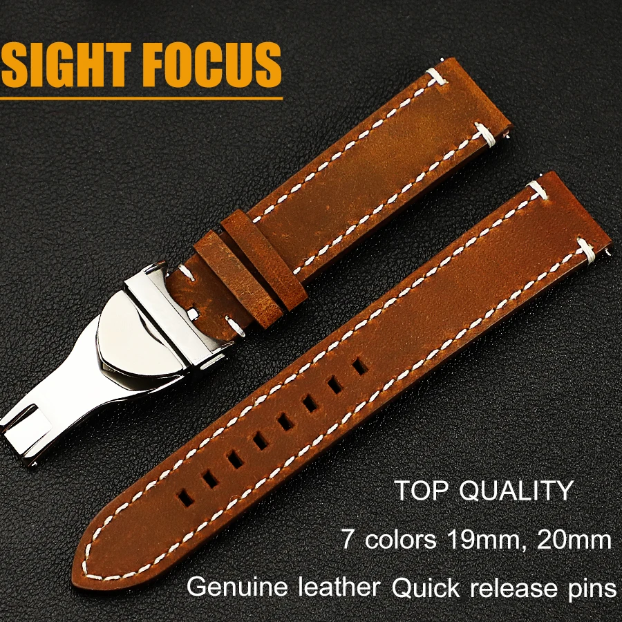 19mm 20mm Vintage Leather Watch Strap for Tudor Black Bay Pro/GMT/Chrono/P01/Ranger/Pelagos/Fifty-Eight/39/41 S&G Watch Band