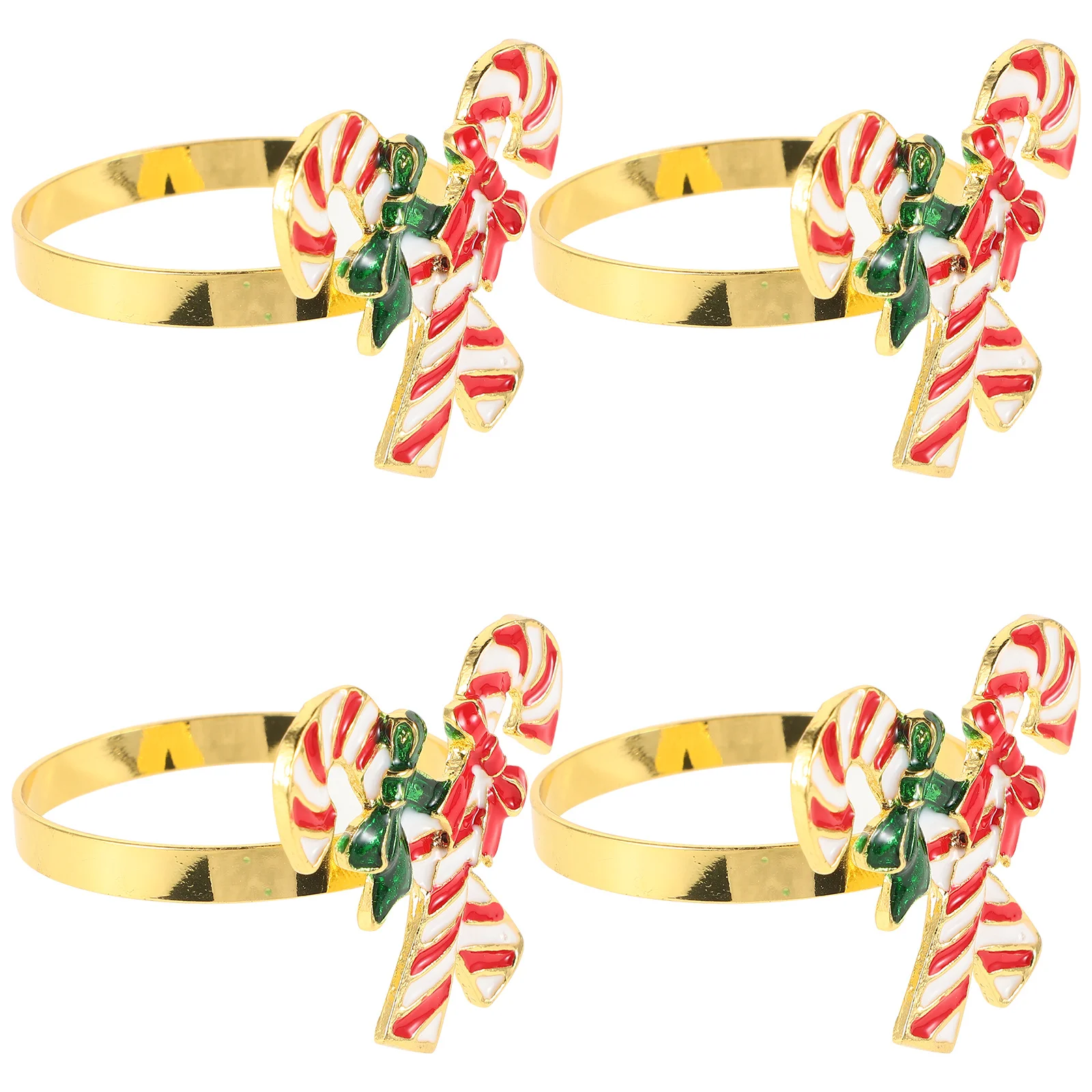 

4Pcs Xmas Napkin Holder Cane Shaped Christmas Napkin Rings Festive Table Decorations Xmas Serviette Buckle Wedding Table Decor