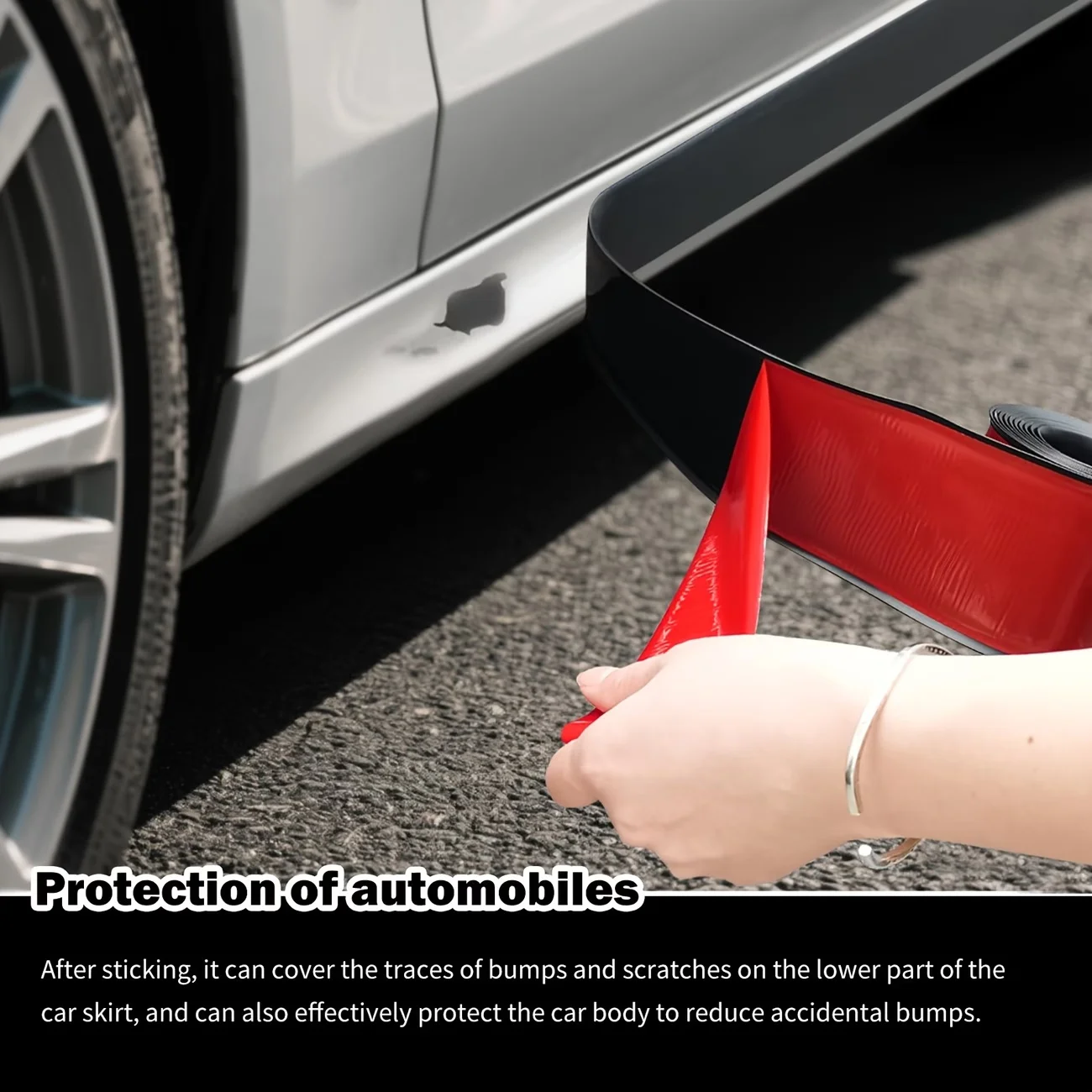 1pc Universal Car Side Protection Strip,Scratch and Slip Resistant Design, for Vehicle Exterior Protection,PVCBumper Protector