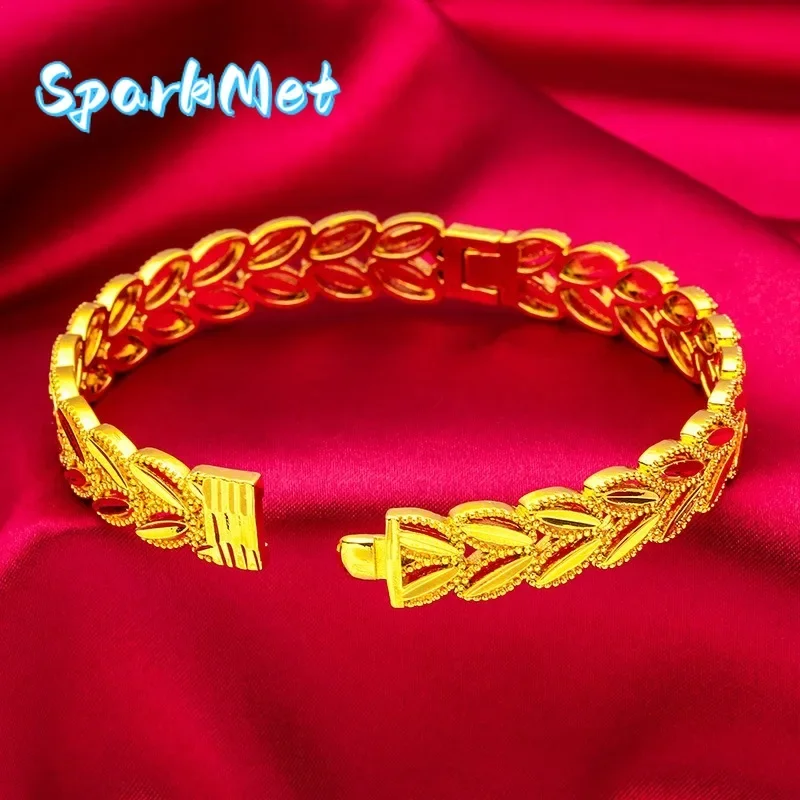

Sparkmet 9999 Real Gold 24K Real Gold Bracelet and Ring Set for Women, Leaf Vine Man Style Bracelet, Ring, Gold Jewelry Gift