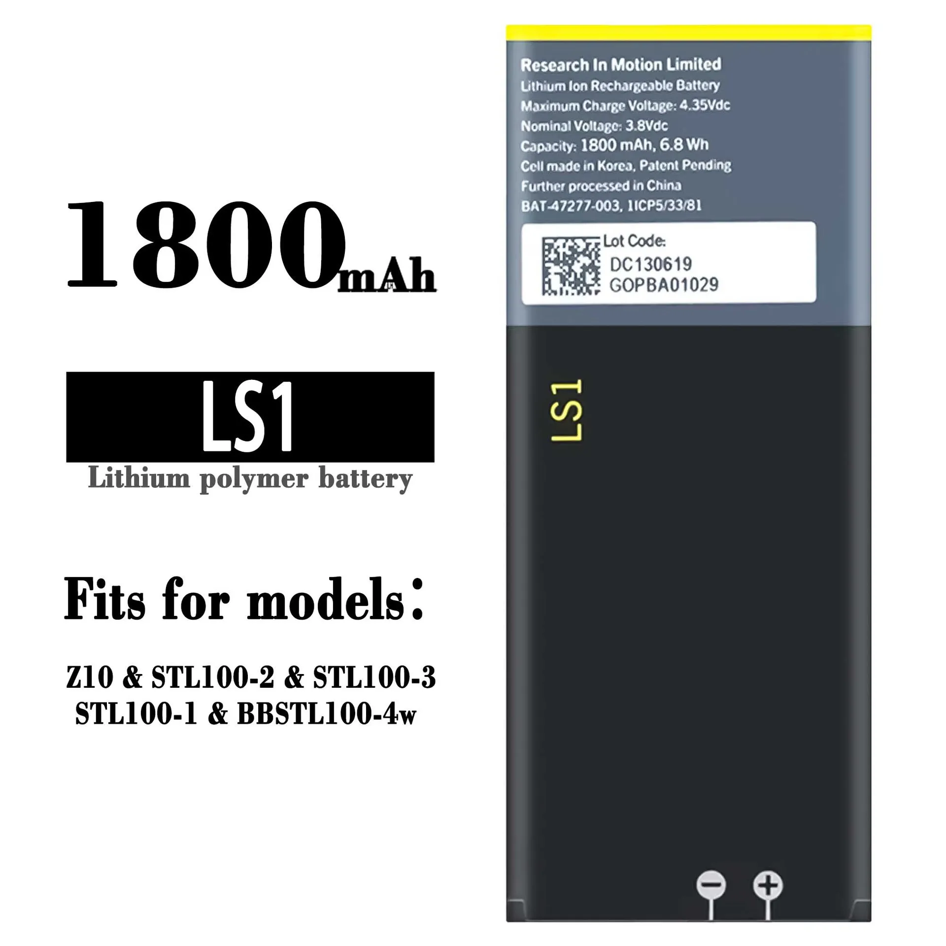 LS1  Replacement Battery For BlackBerry Z10 STL100-2-1-3 BBSTL100-4W BAT-47277-003 Mobile Phone High Quality Batteries