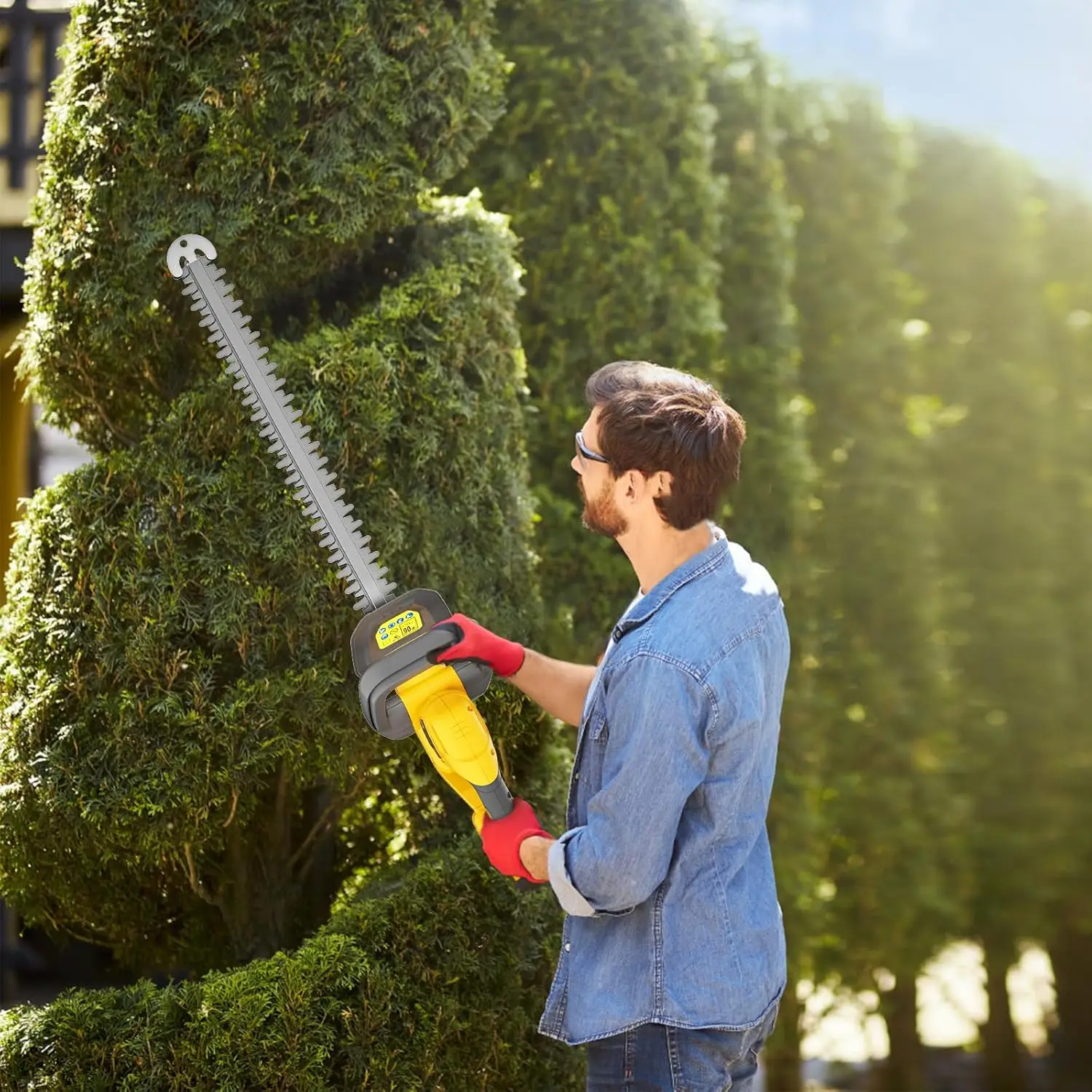 

Hedge Trimmer Compatible for Dewalt 20V 60V DCB205 DCB206 DCB609 DCB606，1600RPM Brushless Motor, 22'' Dual-Action (NO Battery)
