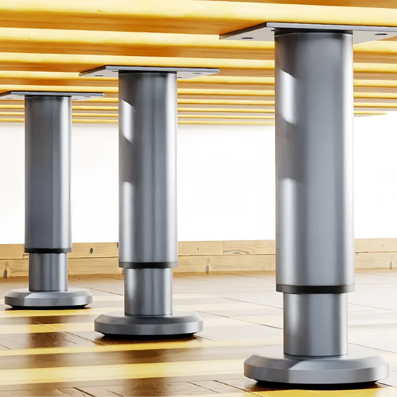 4pcs silver universal telescopic table legs wear-resistant foot pads eliminate uneven ground, used for sofas, bed frames, tables